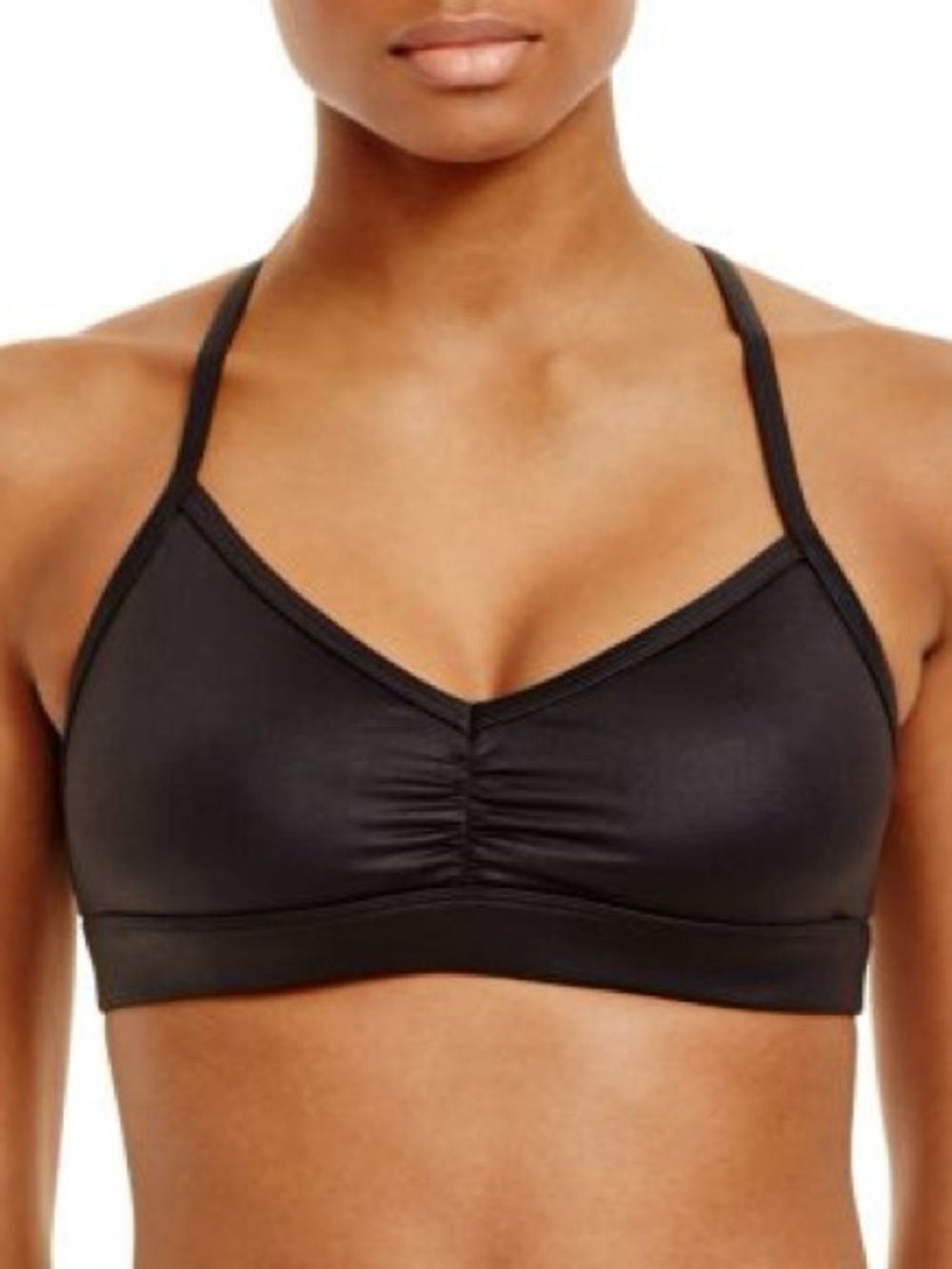 ALO Yoga Sunny Strappy Sportsbra in High Shine Black